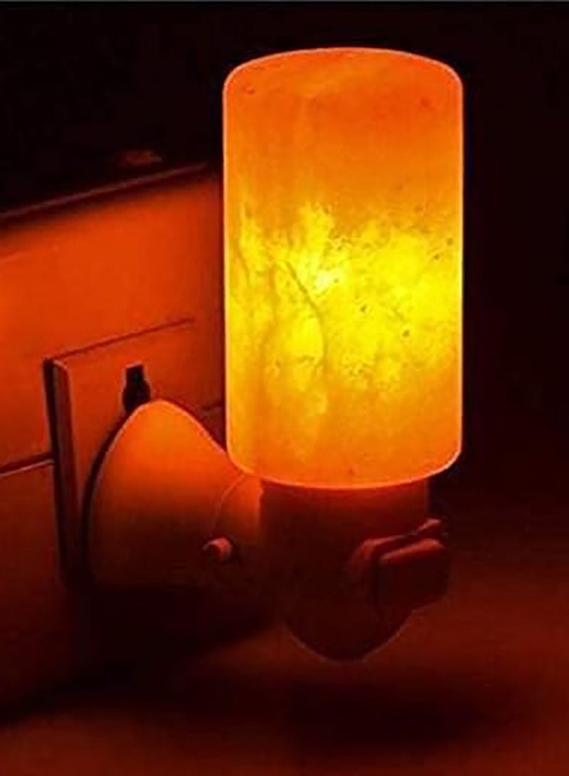 2Pcs Himalayan Salt Lamp, Hand Carved Natural Crystal Salt Rock Lamps, Warm Orange Nursery Wall Night Light, Wall Plug for Air Purifying, Bedrooms Night Lights, UK Plug - Image 5