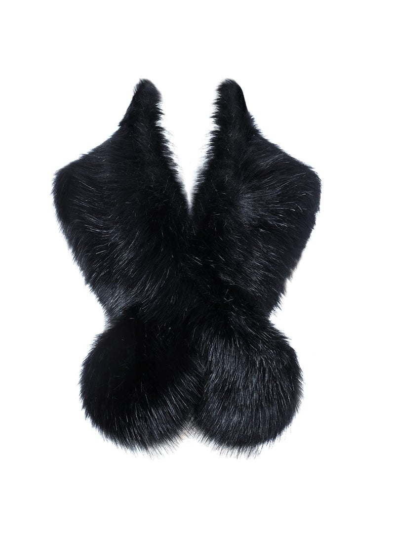 Elegant Women's Faux Fur Shawl for Winter Weddings & Parties - 1920s Inspired Cover-Up Accessories - Image 1