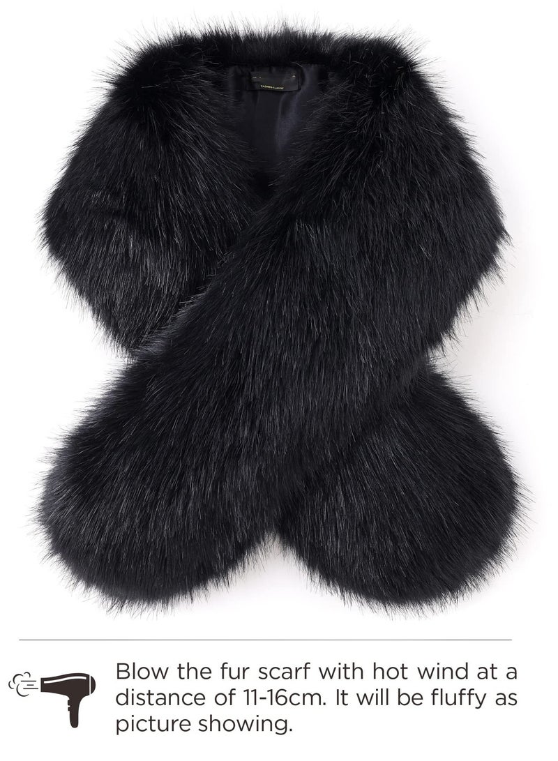 Elegant Women's Faux Fur Shawl for Winter Weddings & Parties - 1920s Inspired Cover-Up Accessories - Image 5