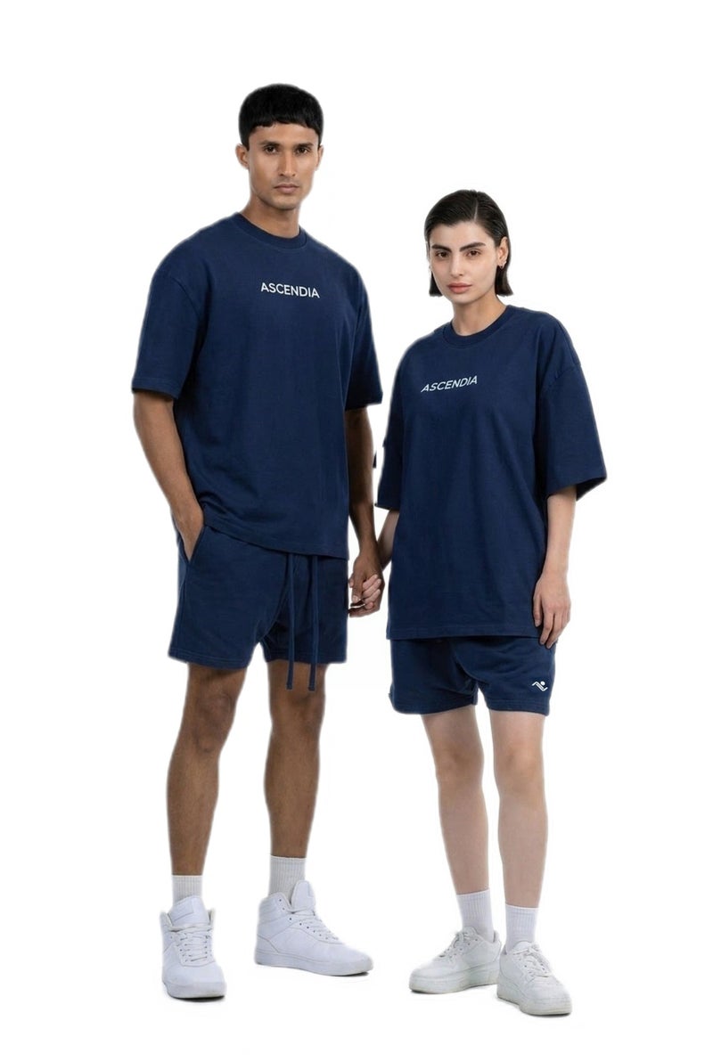 Ascendia Oversized Cotton Tee and Shorts Set for Men and Women - Image 1
