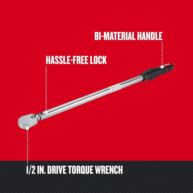 CRAFTSMAN Torque Wrench, 1/2" Drive, 50-250 FT-LB (CMMT99434) - Image 2