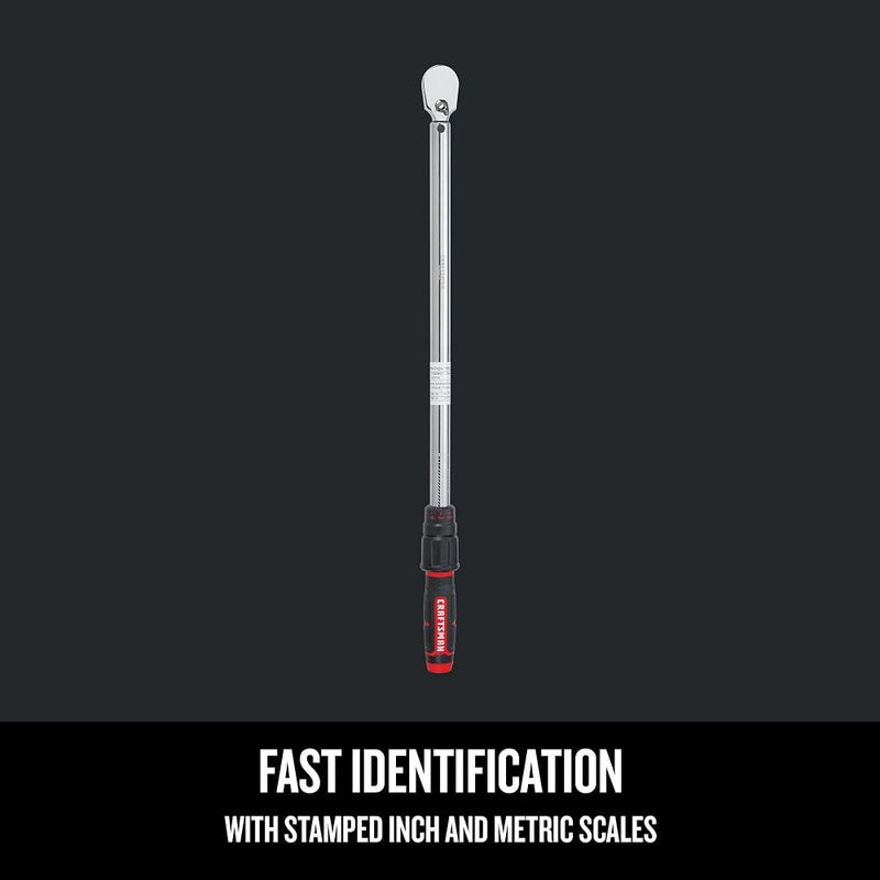 CRAFTSMAN Torque Wrench, 1/2" Drive, 50-250 FT-LB (CMMT99434) - Image 4