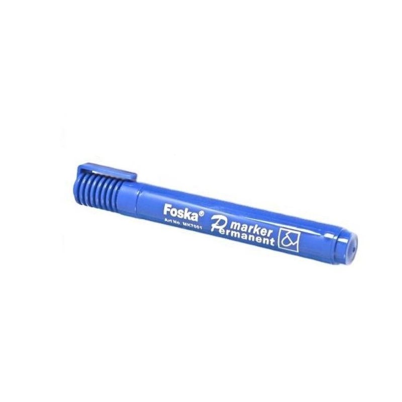 FOSKA Blue Chisel  Tip Permanent Marker Pens 2mm - 12 Pack - Image 1