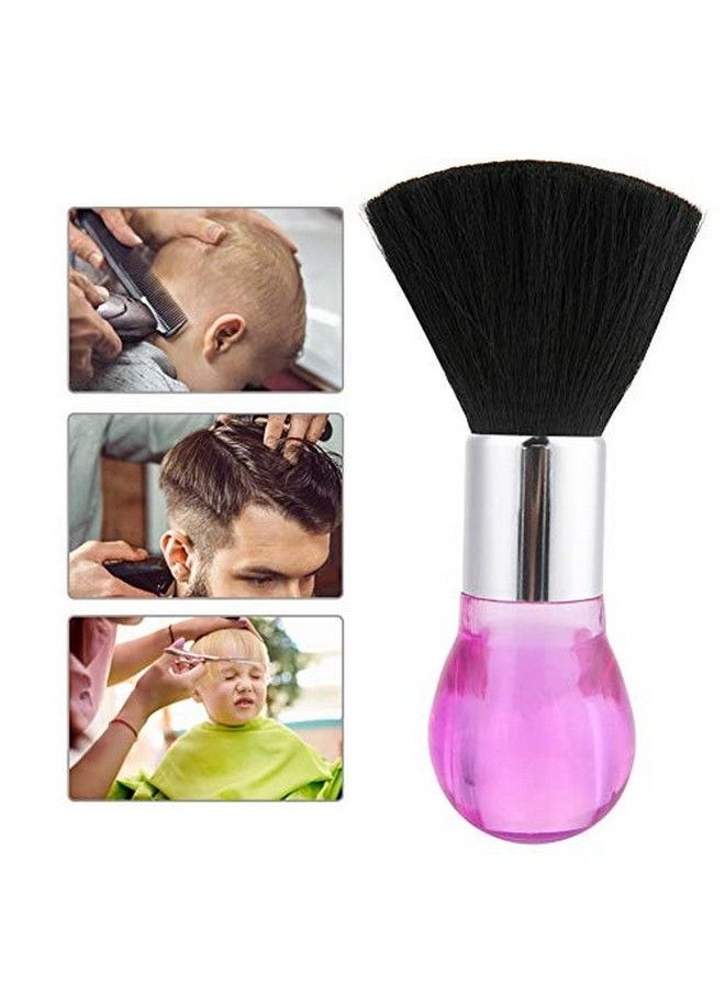 2 Colors Professional Neck Face Duster Brush Barber & Salon Hair Clean Hairbrush Cutting Comfortable Grip Hairdressing Styling Tool (Pink)