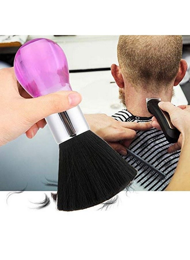 2 Colors Professional Neck Face Duster Brush Barber & Salon Hair Clean Hairbrush Cutting Comfortable Grip Hairdressing Styling Tool (Pink)