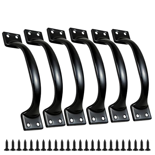 Cixuaiti 6PCS Cabinet Pull Door Handle Premium 56Inch Kitchen Drawer Pulls Easy Installation Black Stainless Steel Gate Door Handles for Outdoor Garage Bathroom Cupboard - Image 1