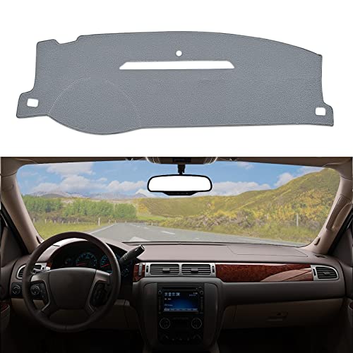 BERKSYDE Dashboard Dash Cover Mat Carpet Compatible with 07-14 Chevy Tahoe Suburban Denali Avalanche GMC Yukon/XL,07-13 Chevy Silverado Sierra Without Dash Speaker and Only One Glove Box(Airbag box can open) - Image 1
