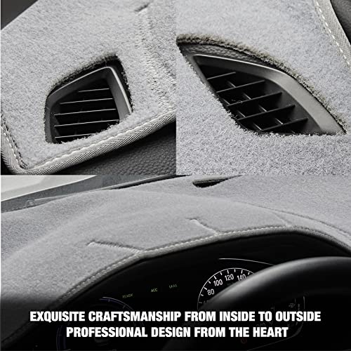 BERKSYDE Dashboard Dash Cover Mat Carpet Compatible with 07-14 Chevy Tahoe Suburban Denali Avalanche GMC Yukon/XL,07-13 Chevy Silverado Sierra Without Dash Speaker and Only One Glove Box(Airbag box can open) - Image 4