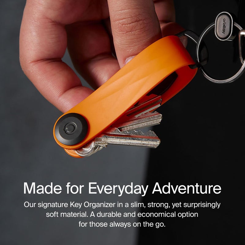 Orbitkey Active Key Organizer Lite â€“ Durable Holder with Elastic Polymer Band, Carabiner Ring & Secure Locking Mechanism â€“ Slim Pocket-Friendly Keychain for Everyday Carry & Travel (Midnight Blue) - Image 2