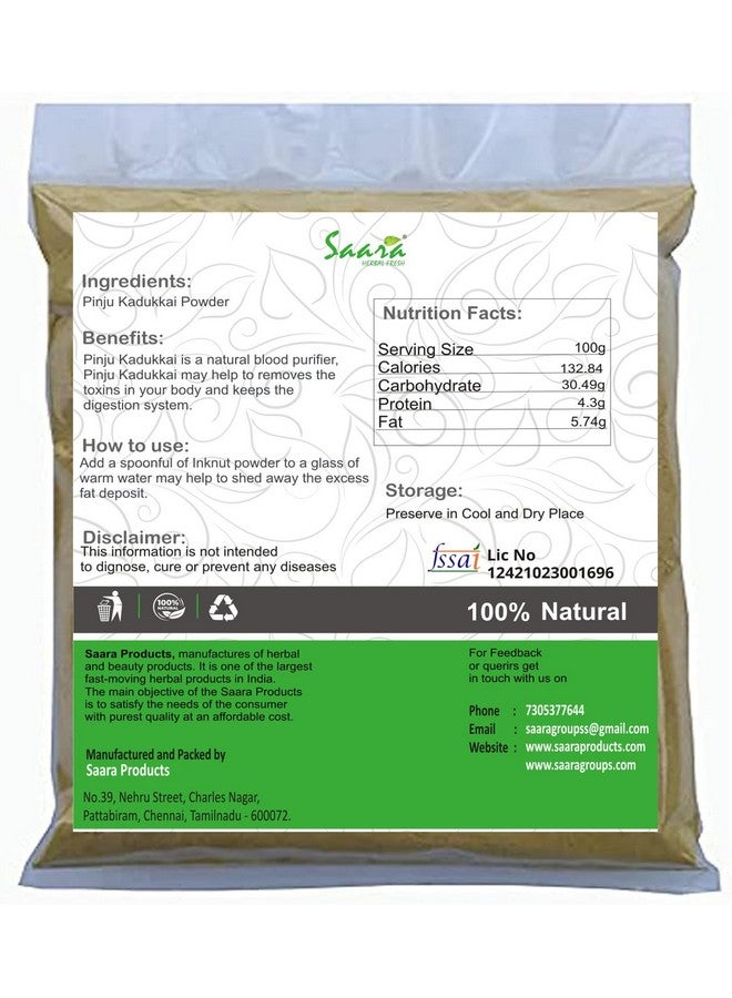 Saara مسحوق بنجو كادوكاي العشبي الطازج من سارة، 401 جرام، كاتوكاي صغير، هاراد شوتي، مسحوق كاتوكاي بنجي، تيرميناليا تشيبولا، مسحوق بلاك هيميج، (عبوة من 4 × 101 جرام) - Image 2