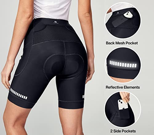 Heathyoga Womens 4D Padded Bike Shorts with Pockets Padding Cycling Shorts Women Bicycle Shorts Biker Biking Shorts Black - Image 4