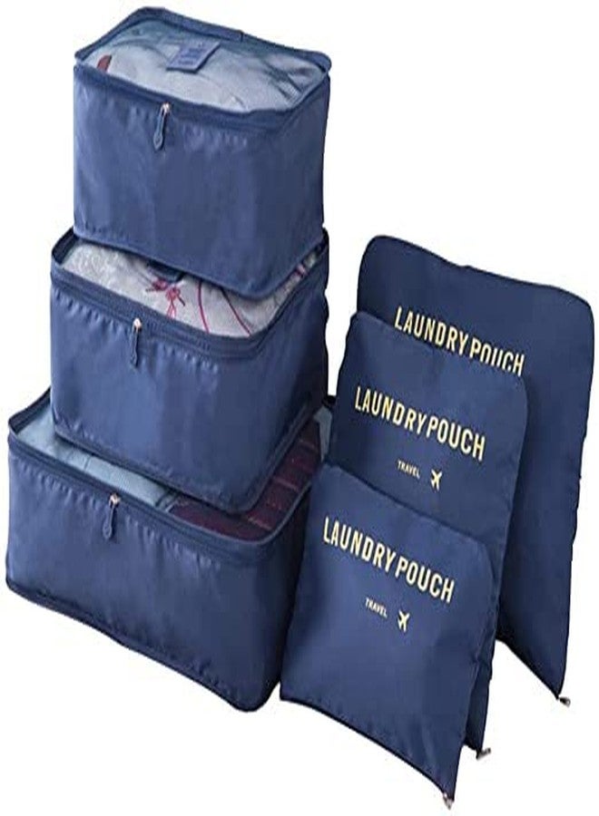Coolkart Packing Cubes With Pouch & Toiletry Bag (Set of 6) (Navy_TRAVELCUBE_SET6) - Image 1