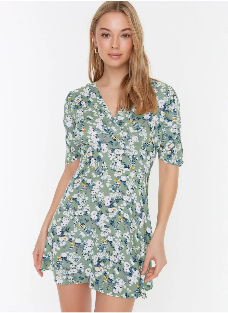 trendyol Floral Print Ruffle Detail Dress