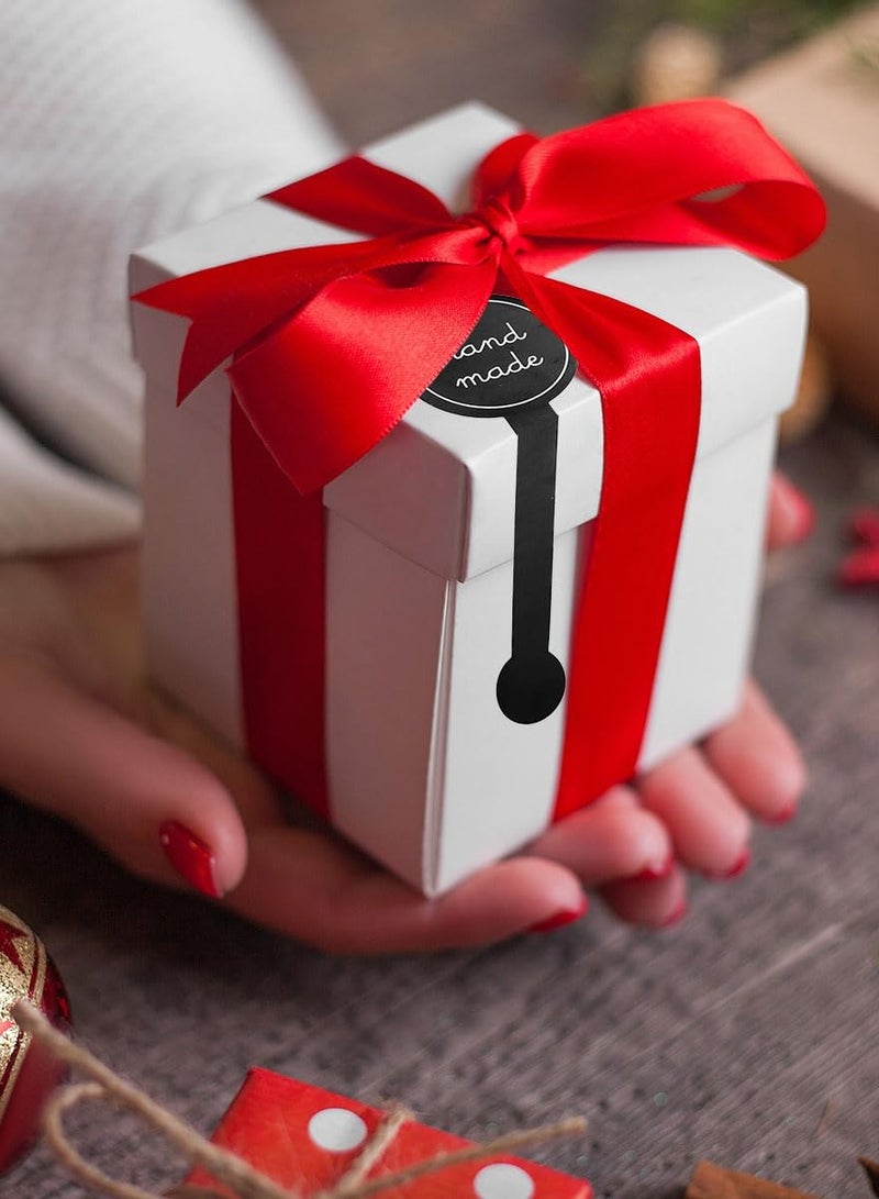 100pcs Handmade Food Baking Label Stickers - Long Black Seal Labels for Candy, Bread  Bakery Packaging - Image 4