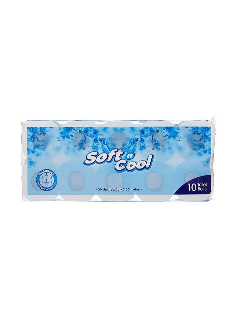 Soft Toilet Paper Rolls, 2 Ply, 400 Sheets, 400'S 
