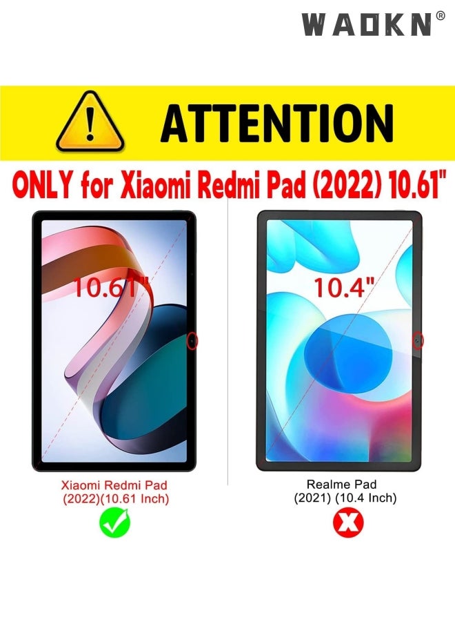 WAOKN - Case for Xiaomi Redmi Pad 10.61 inch Released 2022, Tri-fold Smart Protective Hard PC Shell Auto Wake Lightweight Tablet Cover with Multi-Angle Stand Folio Case for Redmi Pad 10.61" (Grey) - Image 1