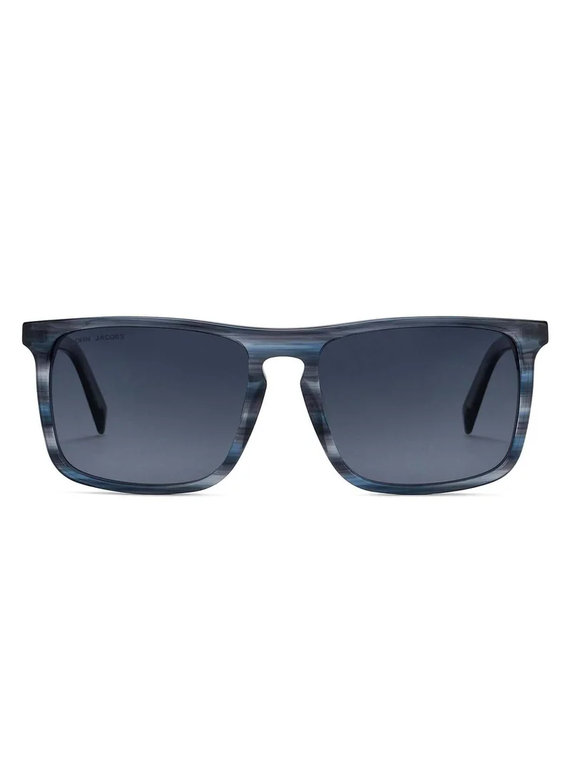 جون جاكوبس John Jacobs | Dark Gray - Blue | Full Rim Rectangular Stylish & Premium Polarized Sunglasses | JJ Tints | 100% UV Protected (UV400) | Men & Women | Medium | JJ S13314