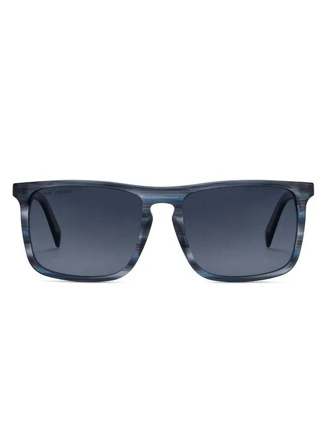 John Jacobs John Jacobs | Dark Gray - Blue | Full Rim Rectangular Stylish & Premium Polarized Sunglasses | JJ Tints | 100% UV Protected (UV400) | Men & Women | Medium | JJ S13314