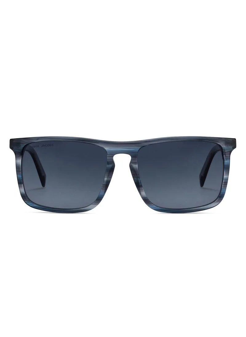 John Jacobs John Jacobs Polarized and 100% UV Protected Stylish & Premium Sunglasses | Dark Gray - Blue | Full Rim Rectangular | JJ Tints | Men & Women | Wide | JJ S13314
