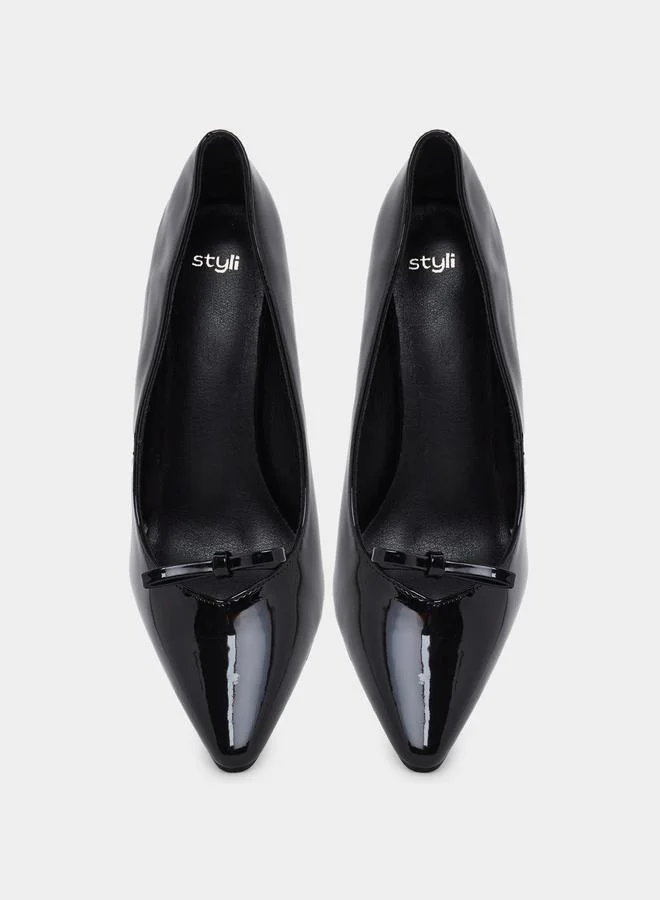 Styli Styli Black Patent Pointed Toe Pumps