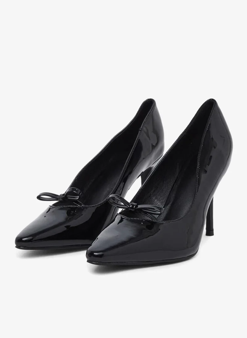Styli Black Patent Pointed Toe Pumps