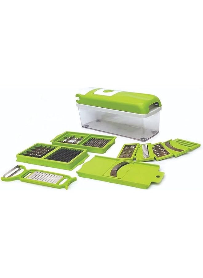 Theodore - Novel Vegetable & Fruit Chipser with 11 Blades + 1 Peeler Inside, Vegetable Chopper, Vegetable Slicer (Green..)… - Image 1