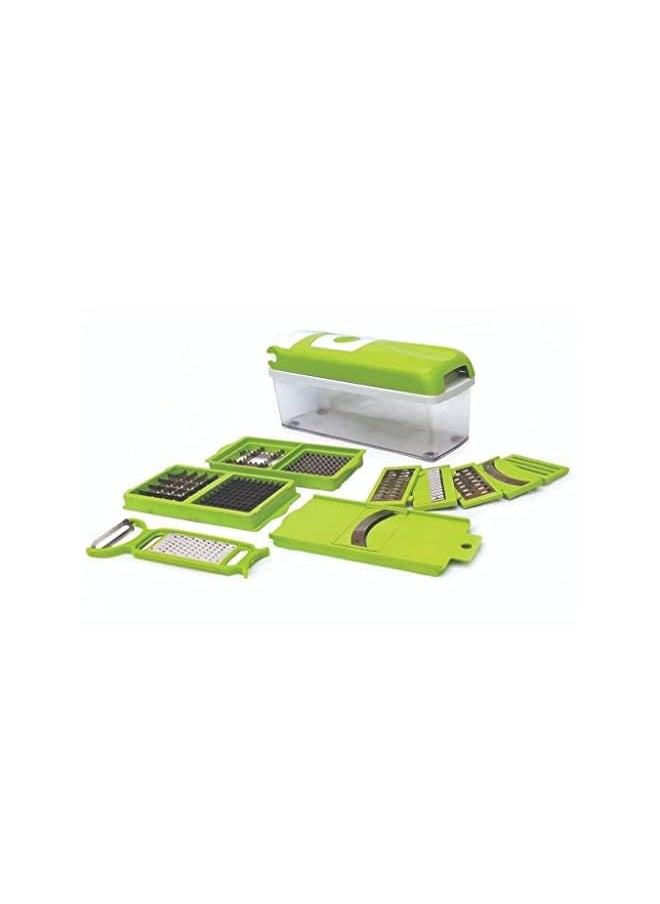 Theodore - Novel Vegetable & Fruit Chipser with 11 Blades + 1 Peeler Inside, Vegetable Chopper, Vegetable Slicer (Green..)… - Image 1