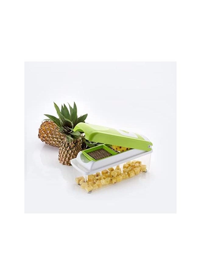 Theodore - Novel Vegetable & Fruit Chipser with 11 Blades + 1 Peeler Inside, Vegetable Chopper, Vegetable Slicer (Green..)… - Image 1