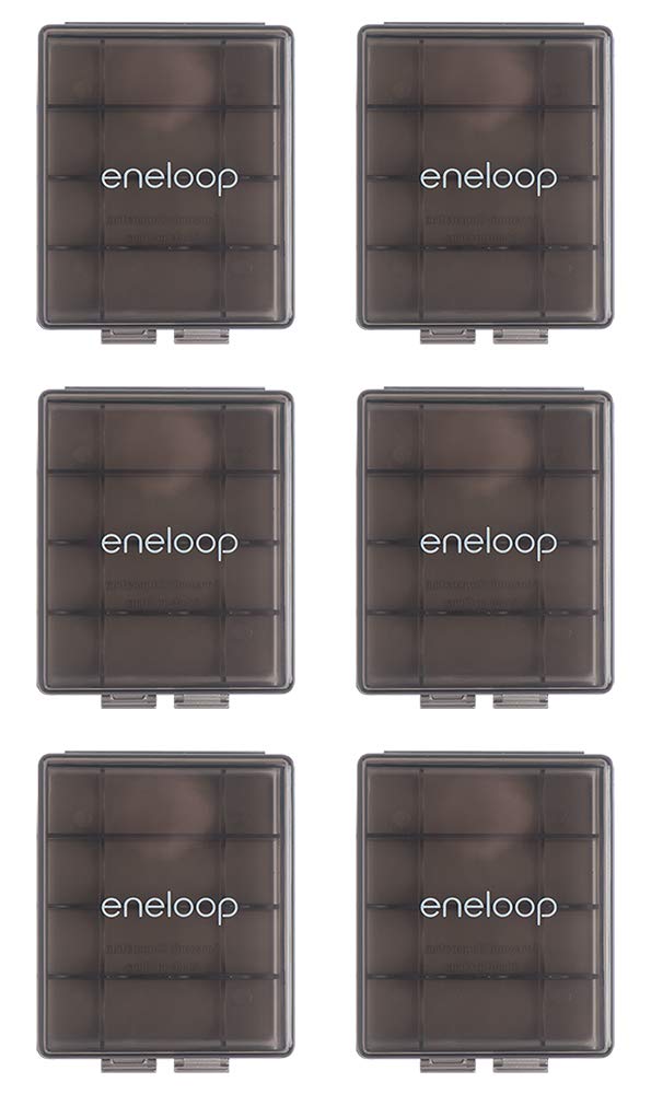 Eneloop Panasonic BQ-CASEK6SA pro Battery Storage Cases with 4AA or 5AAA Battery Capacity, Obsidian Gray (Pack of 6) - Image 1