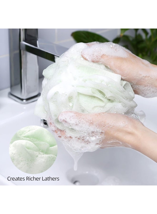 Loofah Sponge Shower Loofahs- Bath Sponges Mesh Balls 4 Colors for Body Scrubber Exfoliator Wash Back Scrubbers Bathroom Men Women 4 Pack Cleaning Bathing Accessories - Image 2
