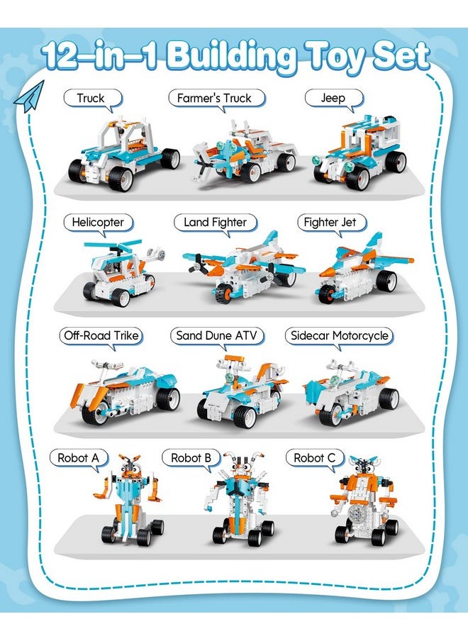 HBUDS Robot Building Kits for Kids, 12-in-1 Stem Toys for Boys Age 6-12, APP & Remote Control Educational Coding Building Sets, Programmable Robot for Kids, Rechargeable Robotic Kit Gifts for Girls Boys  - Image 3