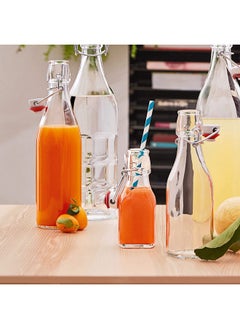 Bormioli Rocco Bormioli Rocco Swing Bottle 17 Ounce (1 Bottle), Square Bottom, Clear Glass, Bottle With Swing Top Stopper, Great For Beverages, Smoothies, Water, Milk, Juice and more  - Image 3
