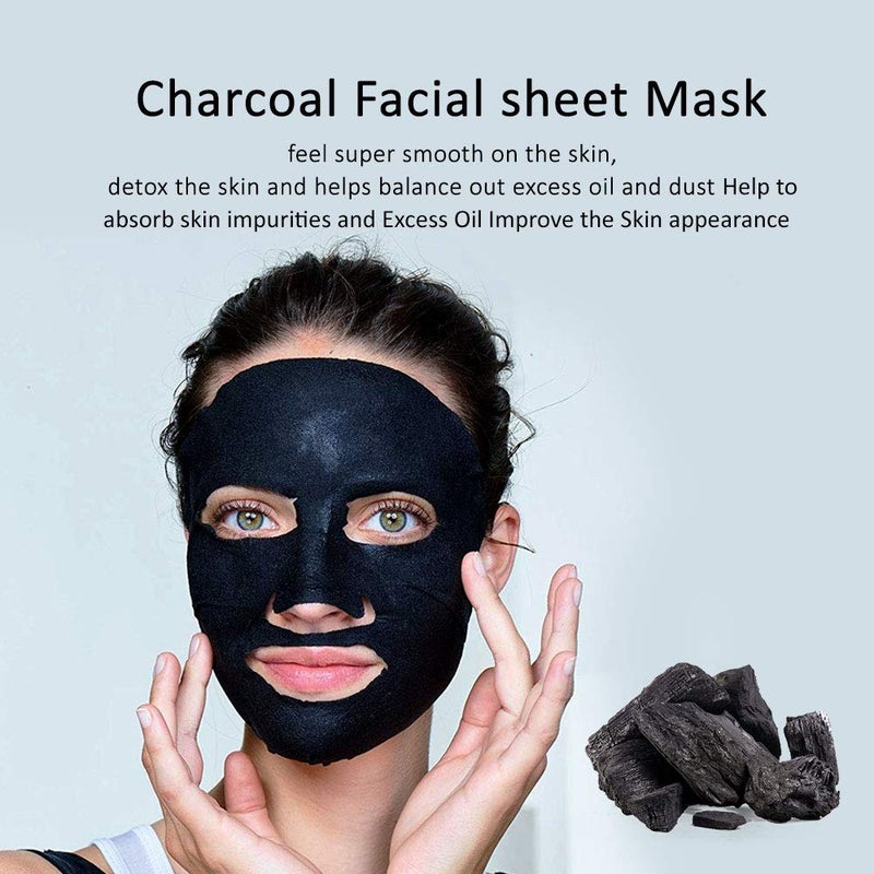 Masking face Sheet Mask facial sheet Mask for women men for Glowing Skin Oily Skin Value Combo Pack of 25 Charcoal Beauty and Diva Sheet Mask - Image 5