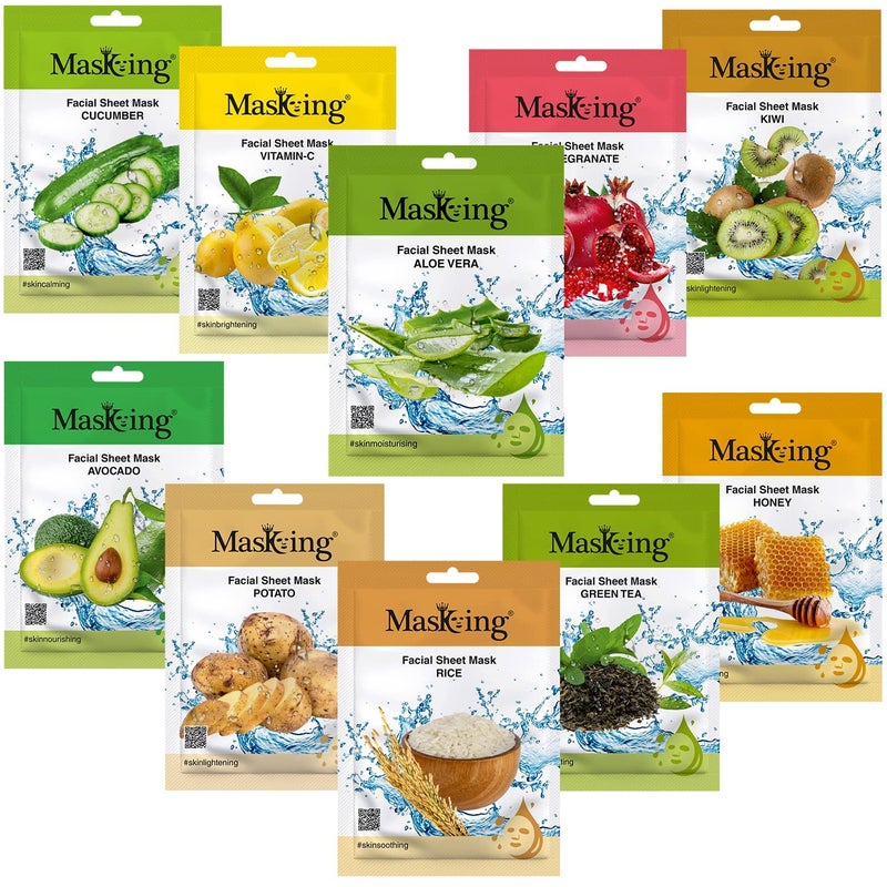 Masking face Sheet Mask facial sheet Mask for women men for Glowing Skin Oily Skin Value Combo Pack of 25 Charcoal Beauty and Diva Sheet Mask - Image 3