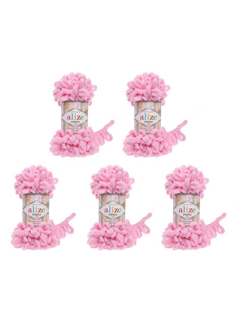 ALIZE 5 Pcs Puffy Micropolyester Hand Knitting Yarn For Blanket