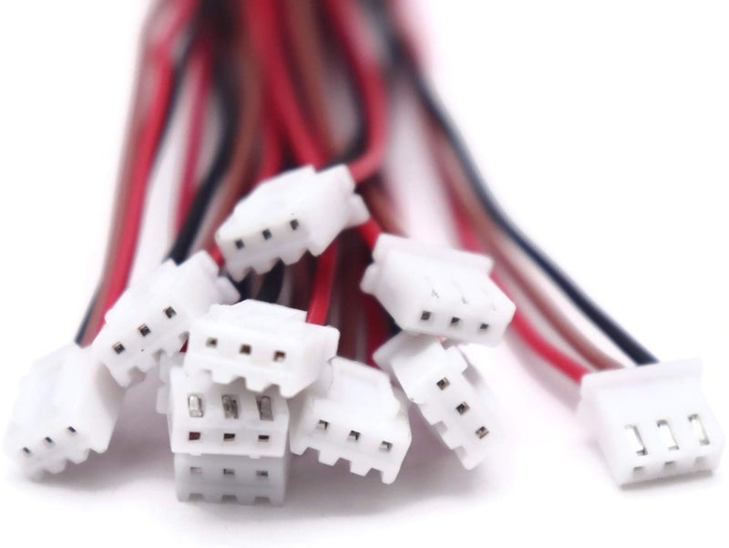 Electronicspices Electronic Spices 3 pin Male and Female Cable Micro Male and Female Connector Plug with Silicone 10INCH Wire - PAIR OF 5 - Image 2