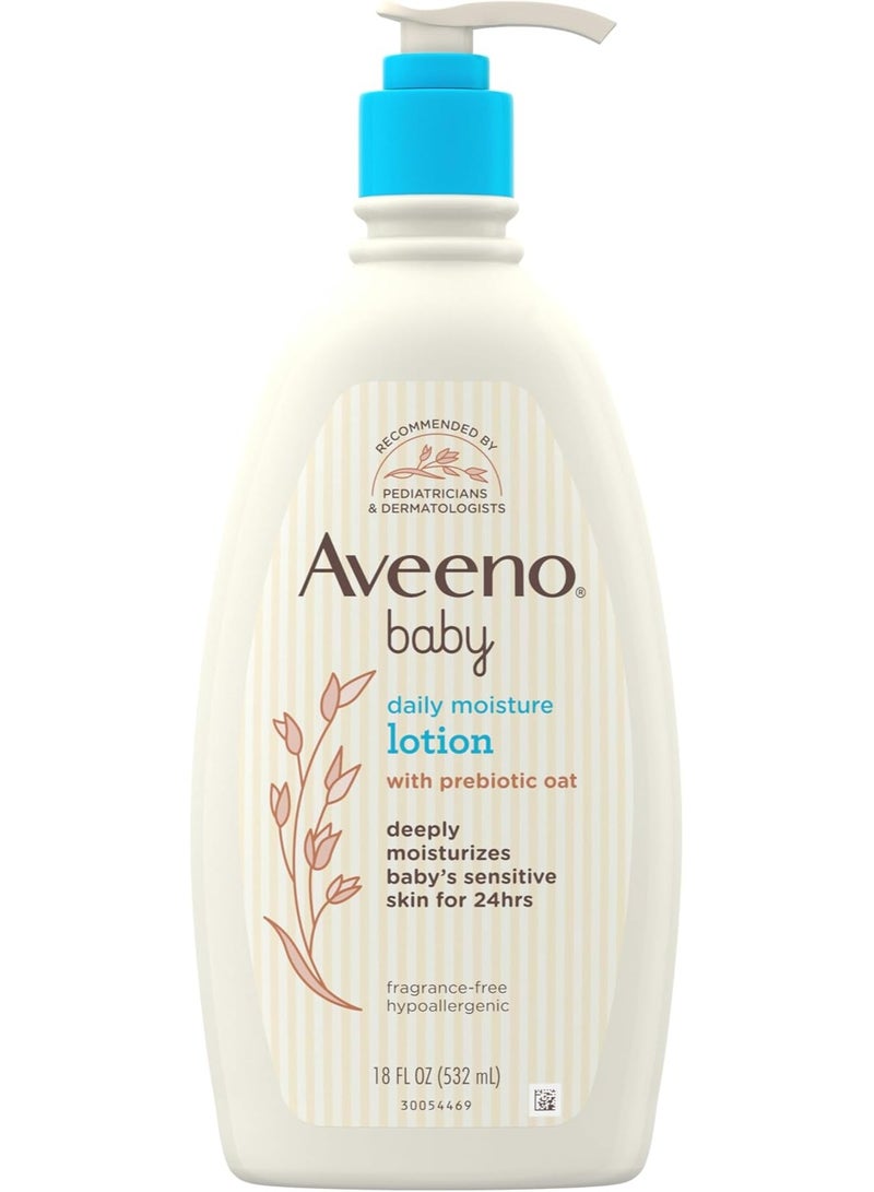 Aveeno Baby Daily Moisture Lotion For Delicate Skin With Natural Colloidal Oatmeal & Dimethicone,18 Fl. Oz (532 ml) - Image 1