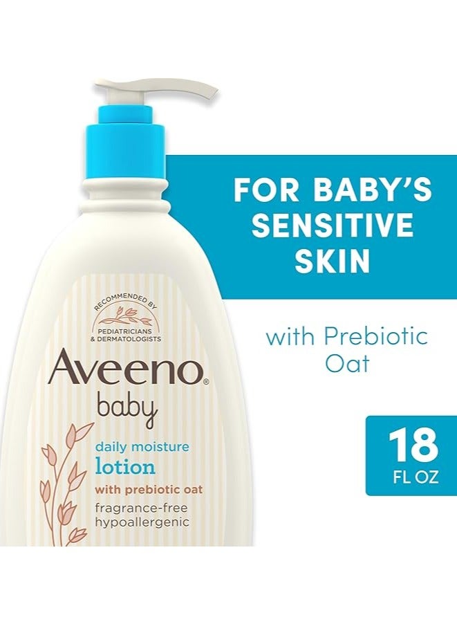 Aveeno Baby Daily Moisture Lotion For Delicate Skin With Natural Colloidal Oatmeal & Dimethicone,18 Fl. Oz (532 ml) - Image 2