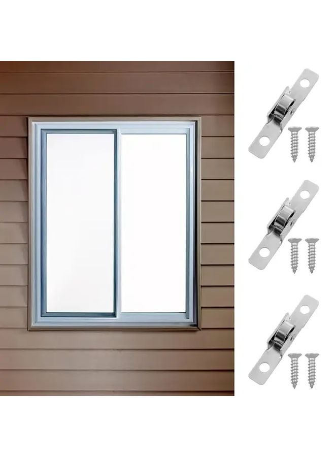 8 قطع عجلات معدنية منزلقة للنوافذ مع حوامل تركيب 3.5 بوصة للأبواب والخزائن - Image 3