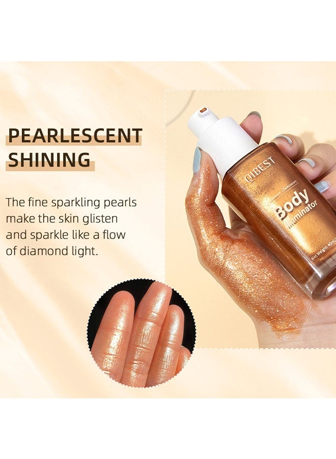 QiBest Body Illuminator, Moisturizing Long Lasting Shimmer, Smooth Waterproof Shimmer Oil, Glow Body Highlighter Face Luminizer, 40ml #02 Rose Gold - Image 5