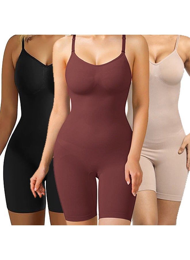 JS Bodysuit for Women Tummy Control Shapewear Mid-Thigh Seamless Full Body Shaper, Tummy Control Shapewear Slim Shaper Hip Lift Body Shaper, Suitable for Daily Life and Exercise, Complexion - Image 4