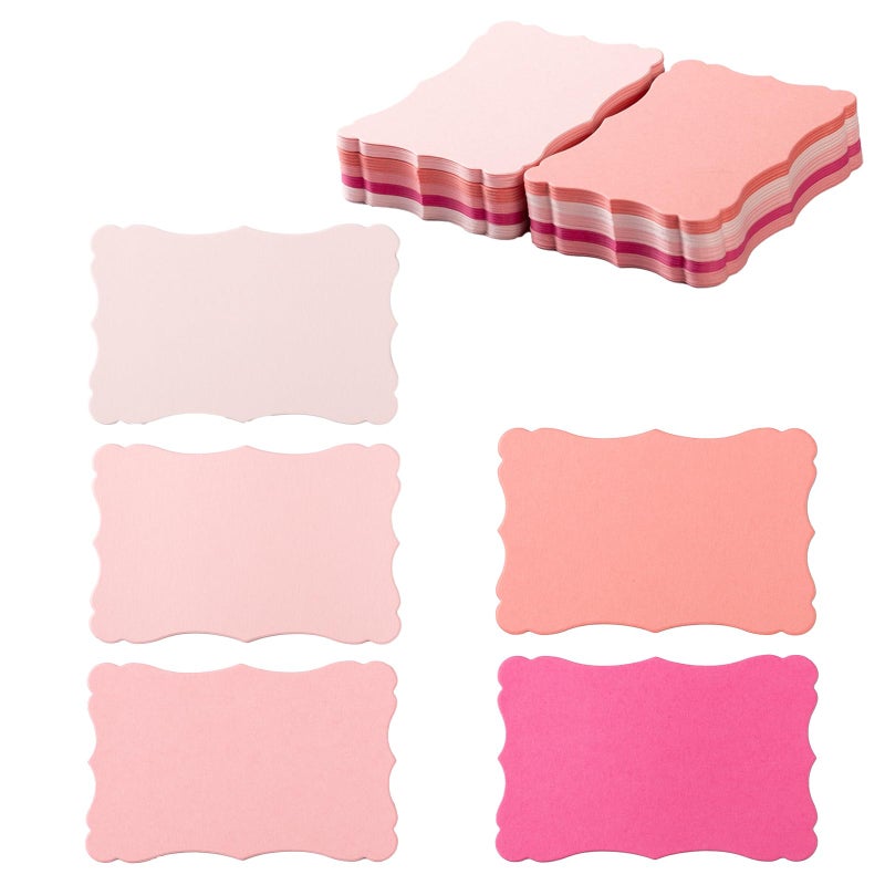 Toperd 120 Pieces Small Mini Business Cards Vintage Assorted Colors Blank Note Gift for Business Cards, Gift (5 PInk-Red) - Image 1