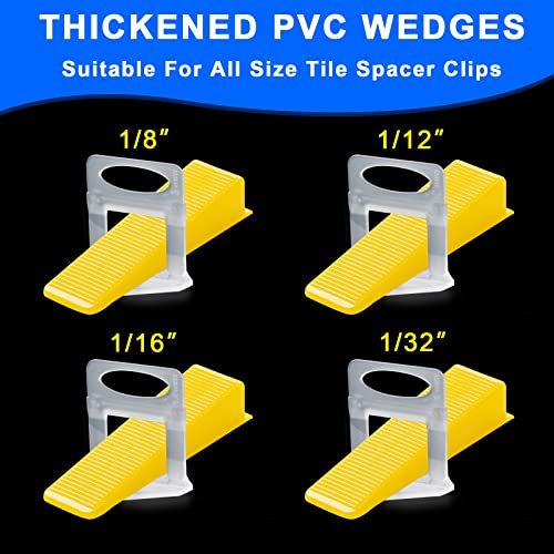 HeiLuon Tile Leveling System Clips 1/8" 2000 Piece Tile Spacers Clips and 300 Piece Reusable Yellow Wedges for Tiles. Tile Tools Set for Professional Ceramic and Stone Installation - Image 4