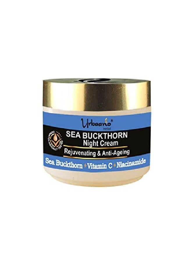 Urbaano herbal Sea Buckthorn Vitamin C Cream | Rejuvenating Night Cream | Restore Glow Face Cream | Over Night Replenish | Reduce Fine Lines & Wrinkles | Niacinamide 50 gm  - Image 1