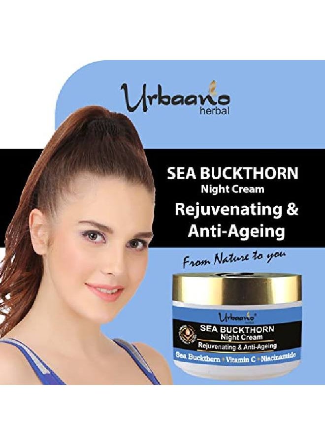 Urbaano herbal Sea Buckthorn Vitamin C Cream | Rejuvenating Night Cream | Restore Glow Face Cream | Over Night Replenish | Reduce Fine Lines & Wrinkles | Niacinamide 50 gm  - Image 5