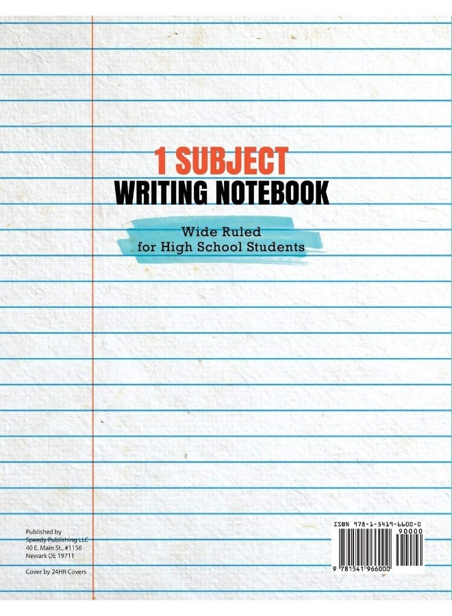 1 Subject Writing Notebook Wide Ruled for High School Students  - Image 2