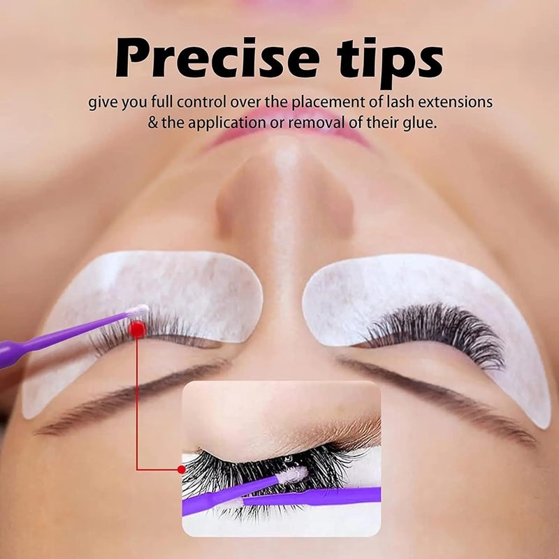 KANISYA 100 PCS Micro Applicators Brush for Makeup and Personal Care Micro Brushes for Eyelash Extensions Makeup Brushes for DentalOralMicroswab Applicator Lashes Micro Mascara 25mm - Image 2