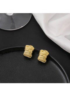 Silver Needle Metal Texture Matte Line Ring Earrings Womens Simple Luxury Cold Style C-Shape High-End Feelings Ear Jewelry E827-2/Gold