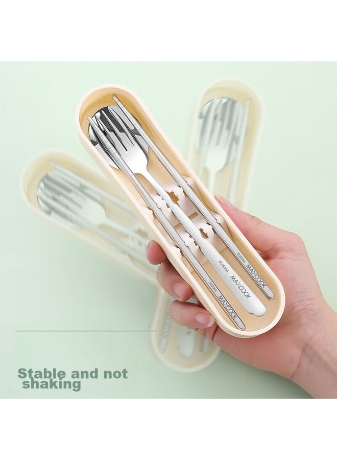 MAX COOK Meichun (maxcook) 304 Stainless Steel Chopsticks And Spoon Cutlery Set, Portable Three-piece Chopsticks And Spoon Set, Misty Brown Mcgc0659 - Image 4