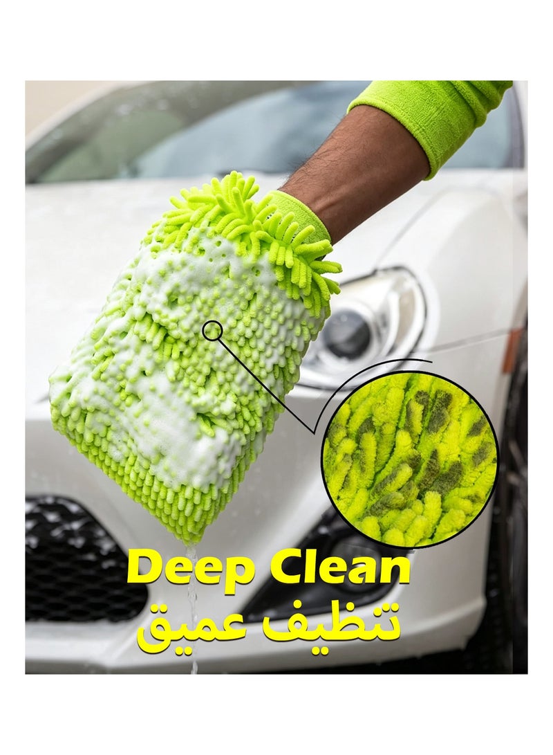 5 Pack Microfiber Car Washing Mitt, Lint Free Chenille Car Wash Gloves, Super Absorbent Scratch-Free Cleaning Mitt for Cars, SUVs, Trucks & Household Cleaning - Image 4